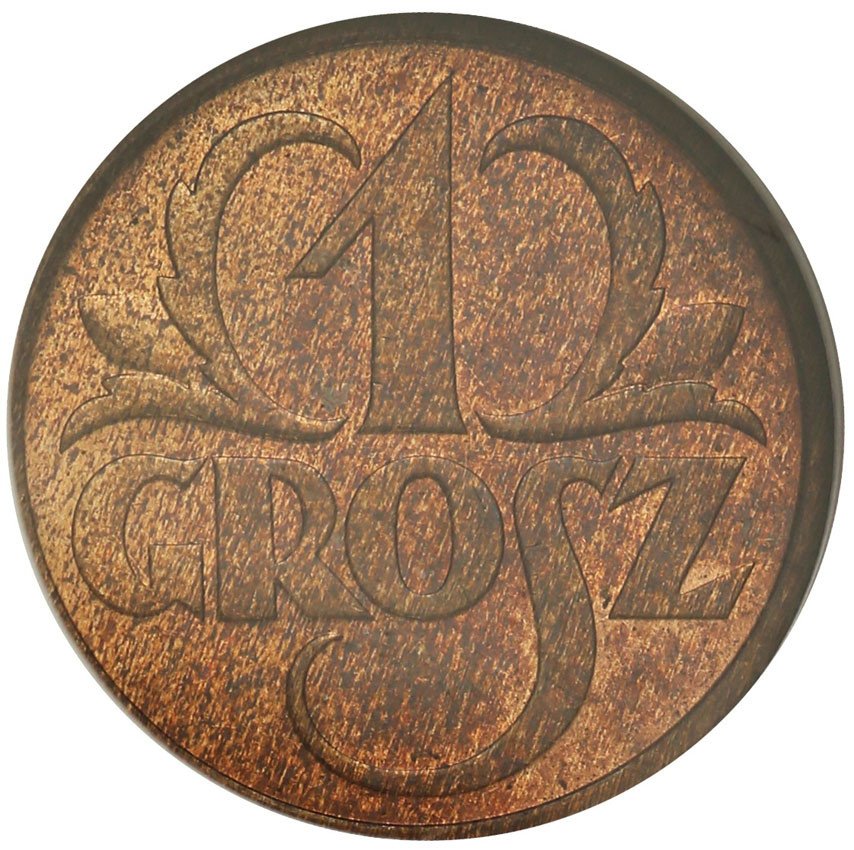 II RP. 1 grosz 1935 NGC MS65 RB